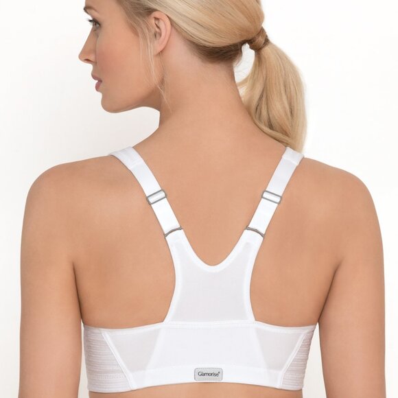Set of 3! 32D Glamorise SPORT Bra (Racerback) T-Back Zip (HIGH-IMPACT) White NEW - Picture 11 of 16